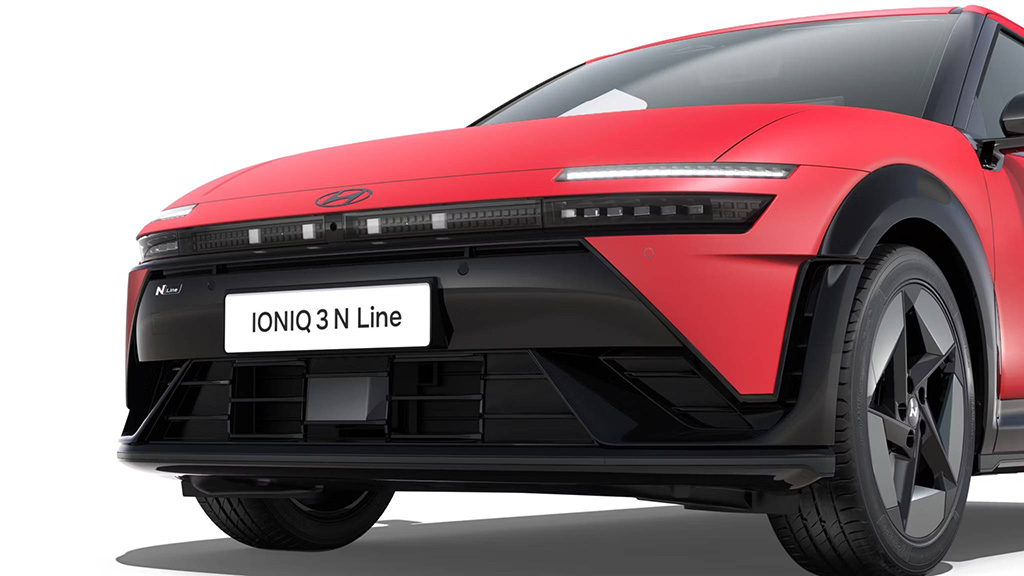Lähikuvassa Hyundai IONIQ 3 N Line:n etupuskuri